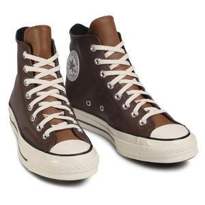 Men’s size 10 Converse Chuck 70 leather high top color block, dark root
